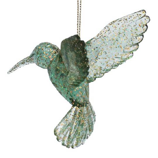 Acrylic Green, Gold Fleck Hummingbird 11cm *ETA Nov
